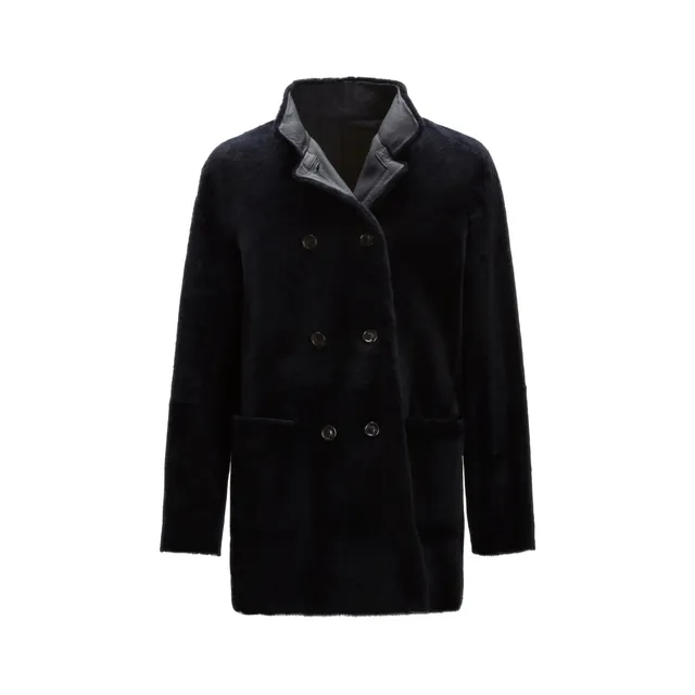 F.lli Rossetti 99810 cappotto uomo shearling blu reversibile