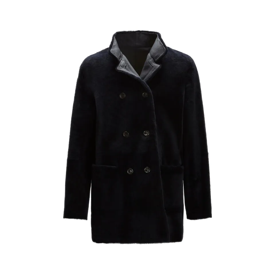 F.lli Rossetti 99810 cappotto uomo shearling blu reversibile