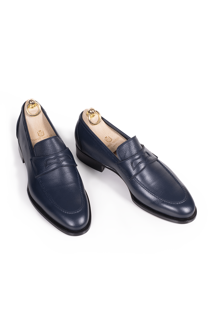 Stefano Bemer Loafers Mocassino Penny Blu Navy C1291