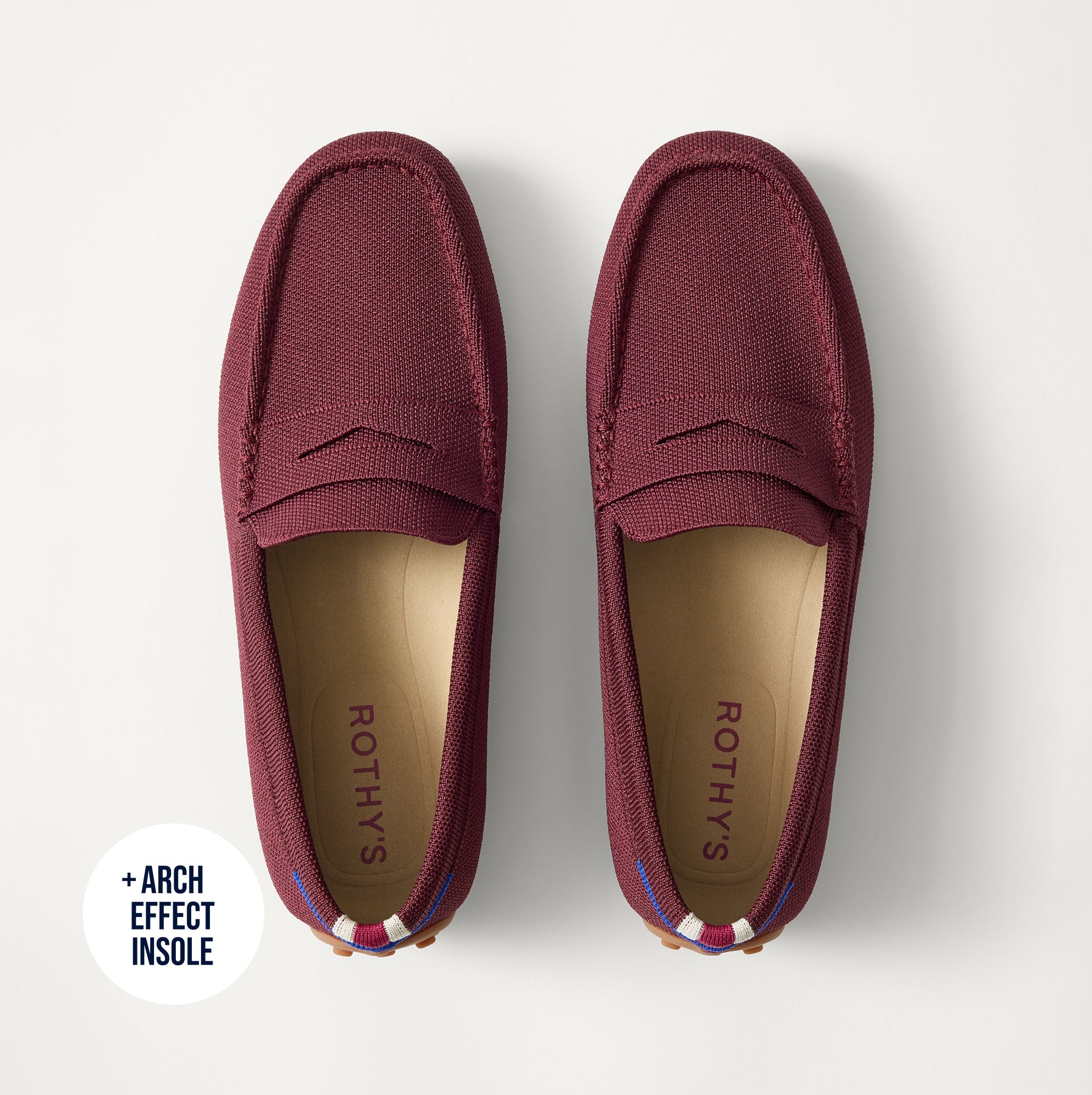 Rothy's The Men's Driver mocassino uomo Syrah rosso knit