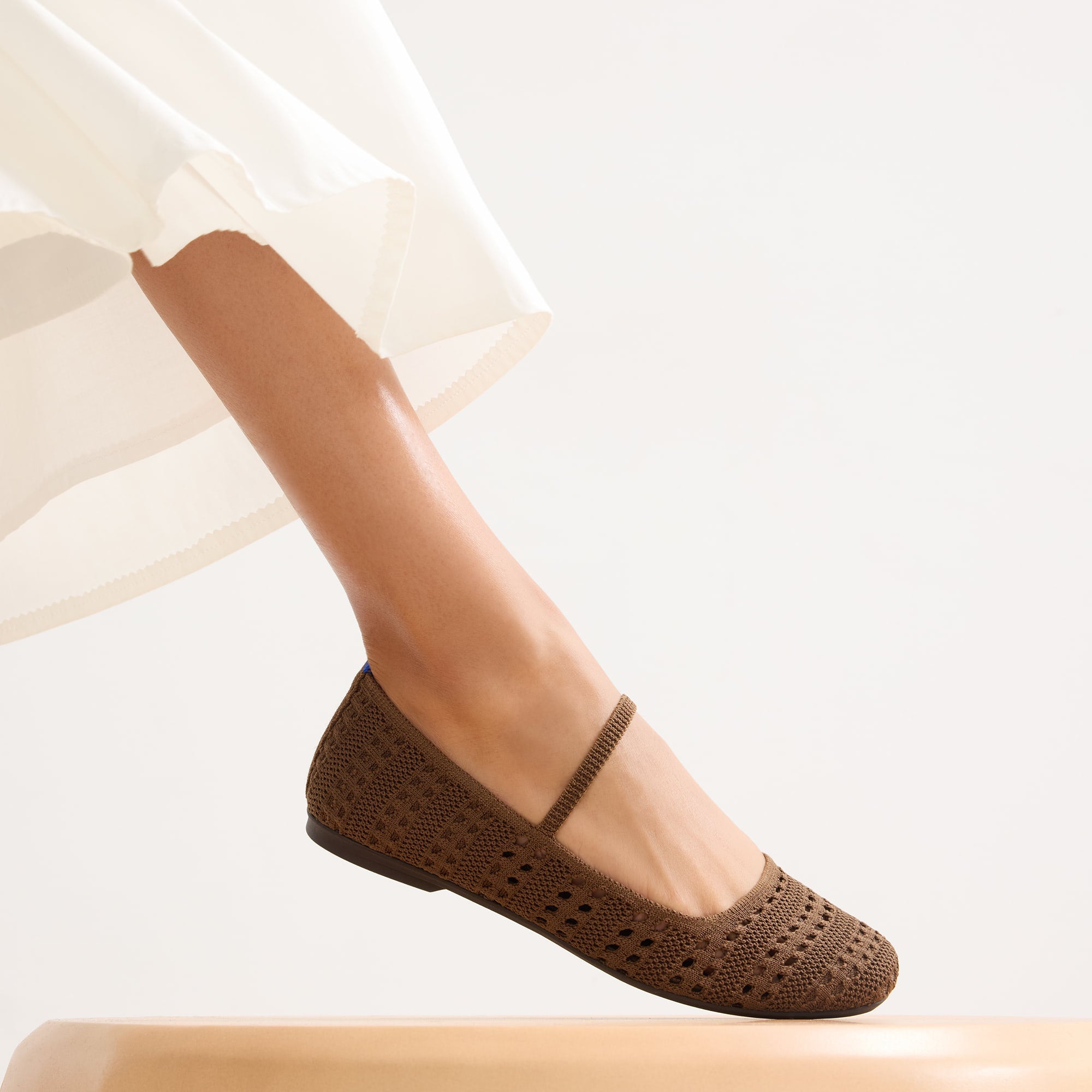 Rothy's The Max Square Mary Jane ballerine Cinnamon Crochet punta