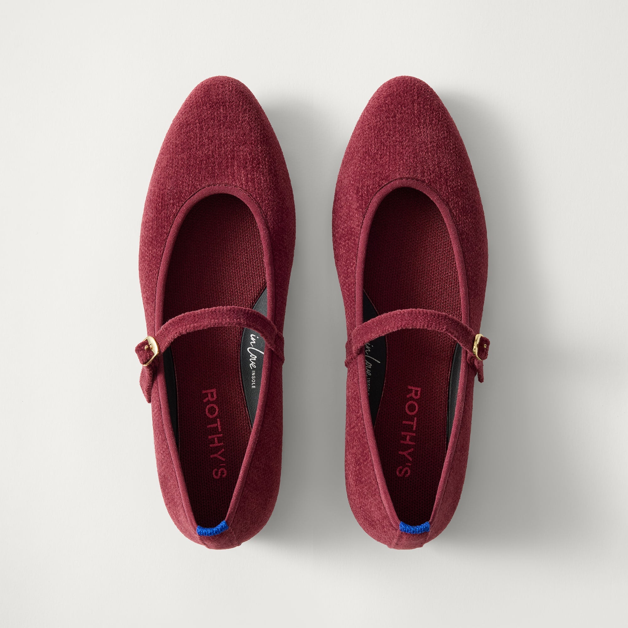 Rothy's Flats The Almond Mary Jane ballerine ReVelvet Black