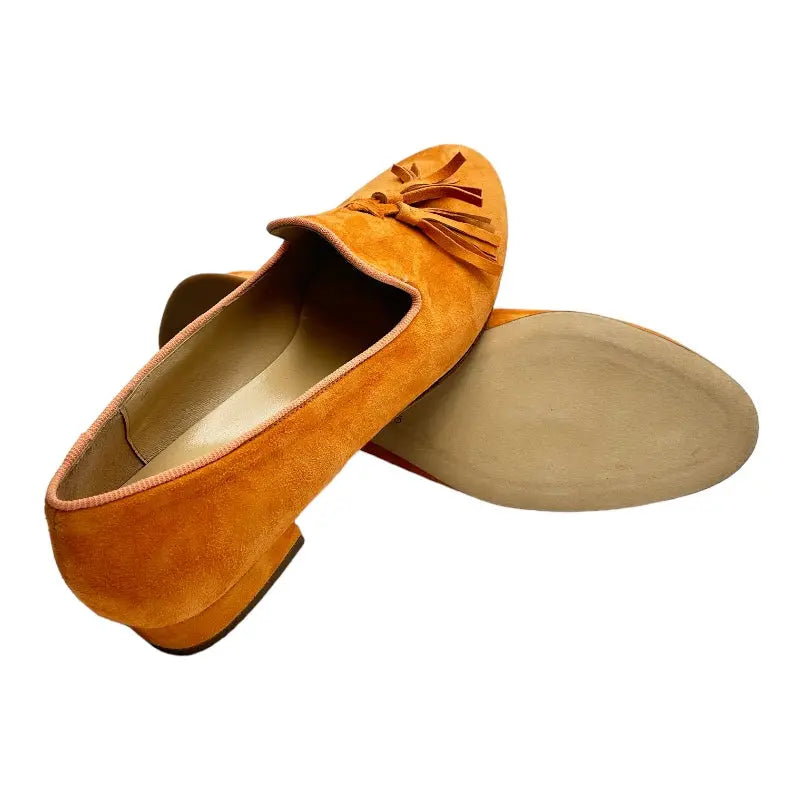 Sandro Barbera & Figli AC24 mocassino donna arancio pelle tacco 20