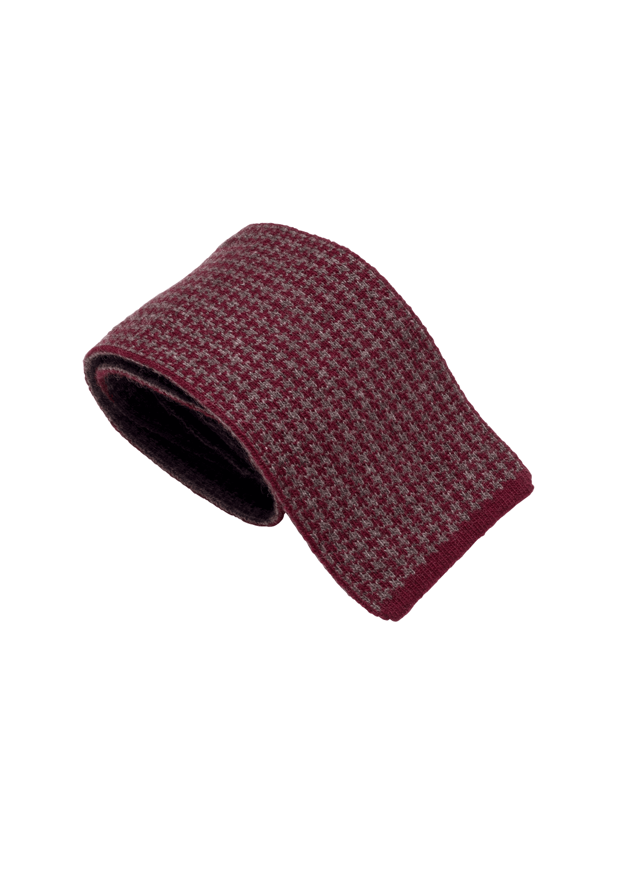 Stefano Bemer Pattern 3 Cravatta Lana Bordeaux Beige 8 cm