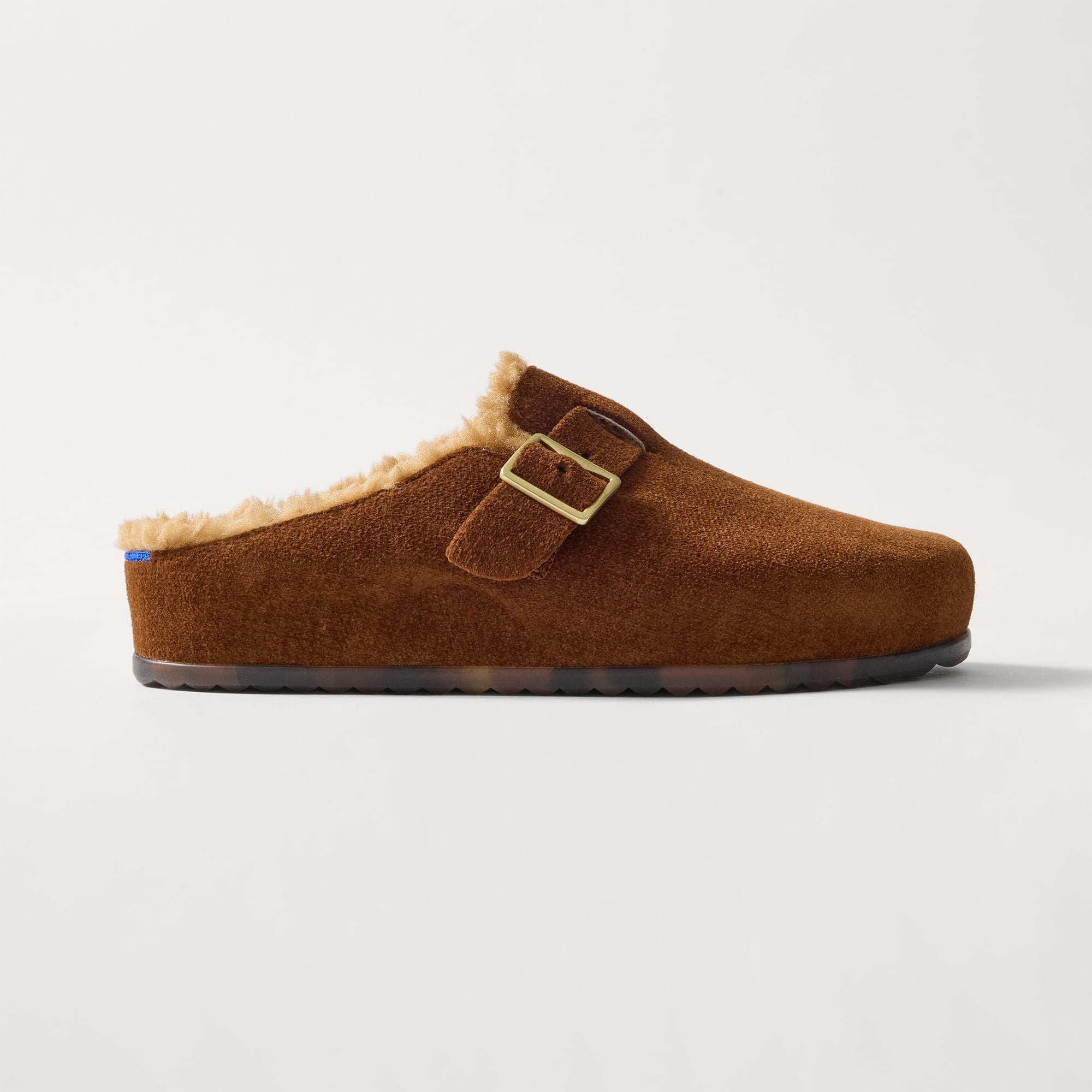 Rothy's Teddy Buckle Clog zoccoli donna ReVelvet Russet foderati