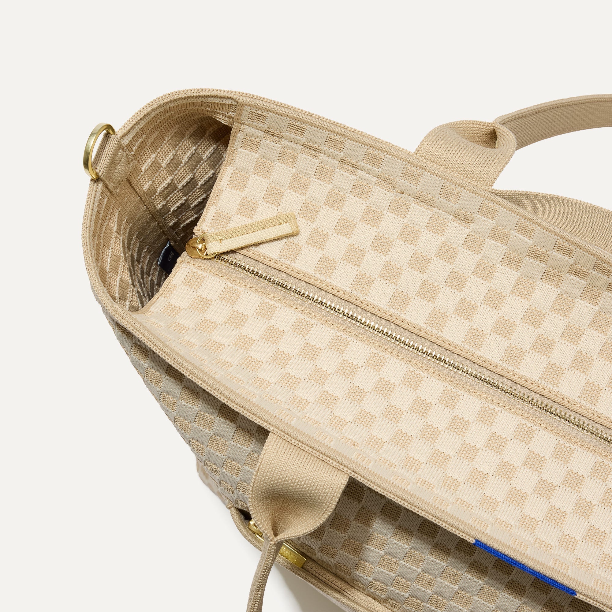 Rothy's The Zip Travel Tote borsa Parchment Basketweave zip