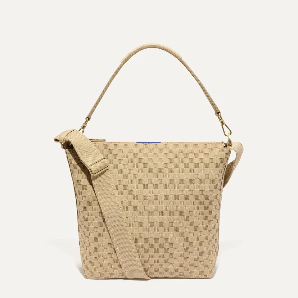 Rothy's Mini Zip Bucket borsa Knot Brown secchiello tracolla