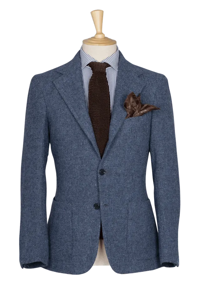 Stefano Bemer Blazers SV2064 giacca azzurra 48 tweed
