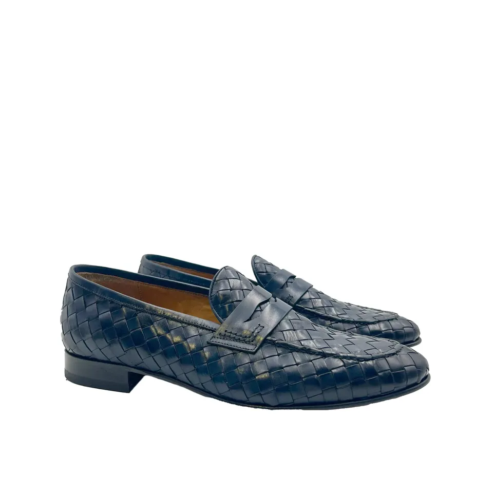 Sandro Barbera Mocassini Penny Loafer 42204 mocassino uomo blu cuoio
