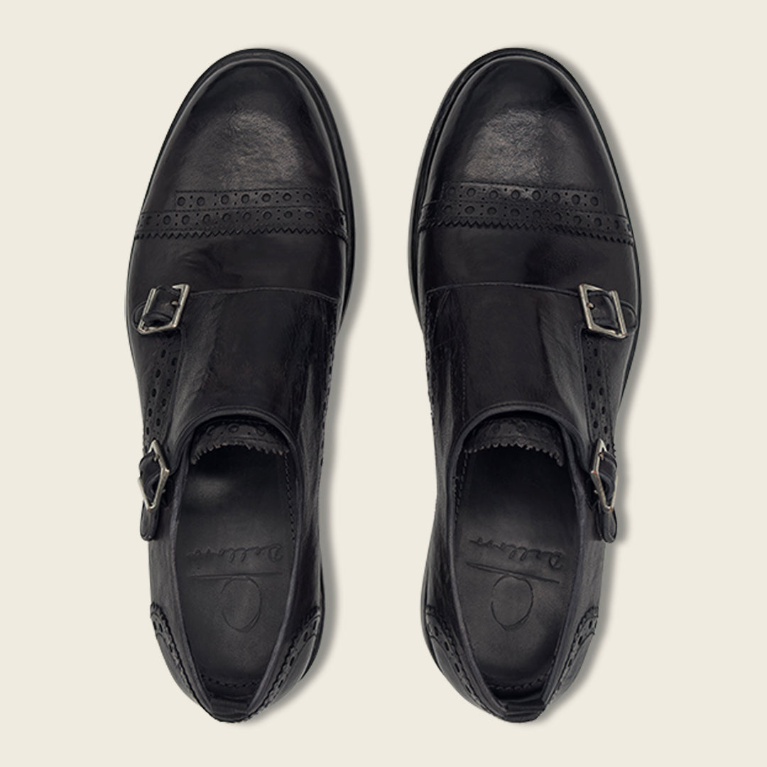 Dellovo Laceno monk strap bufalo Piombo