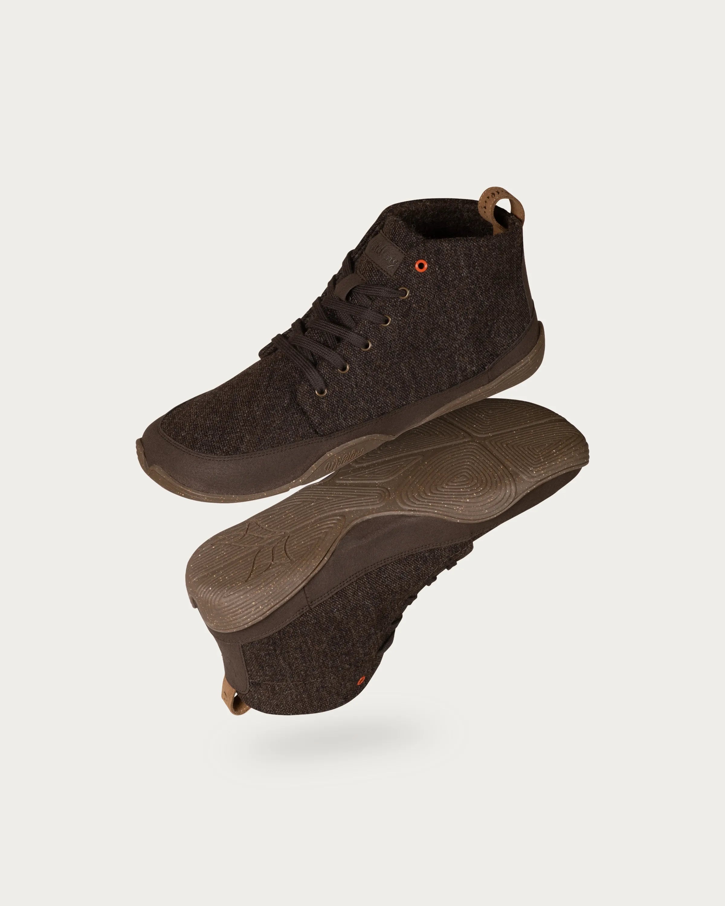 Wildling Marron Brun scarpe alte lana marrone calde