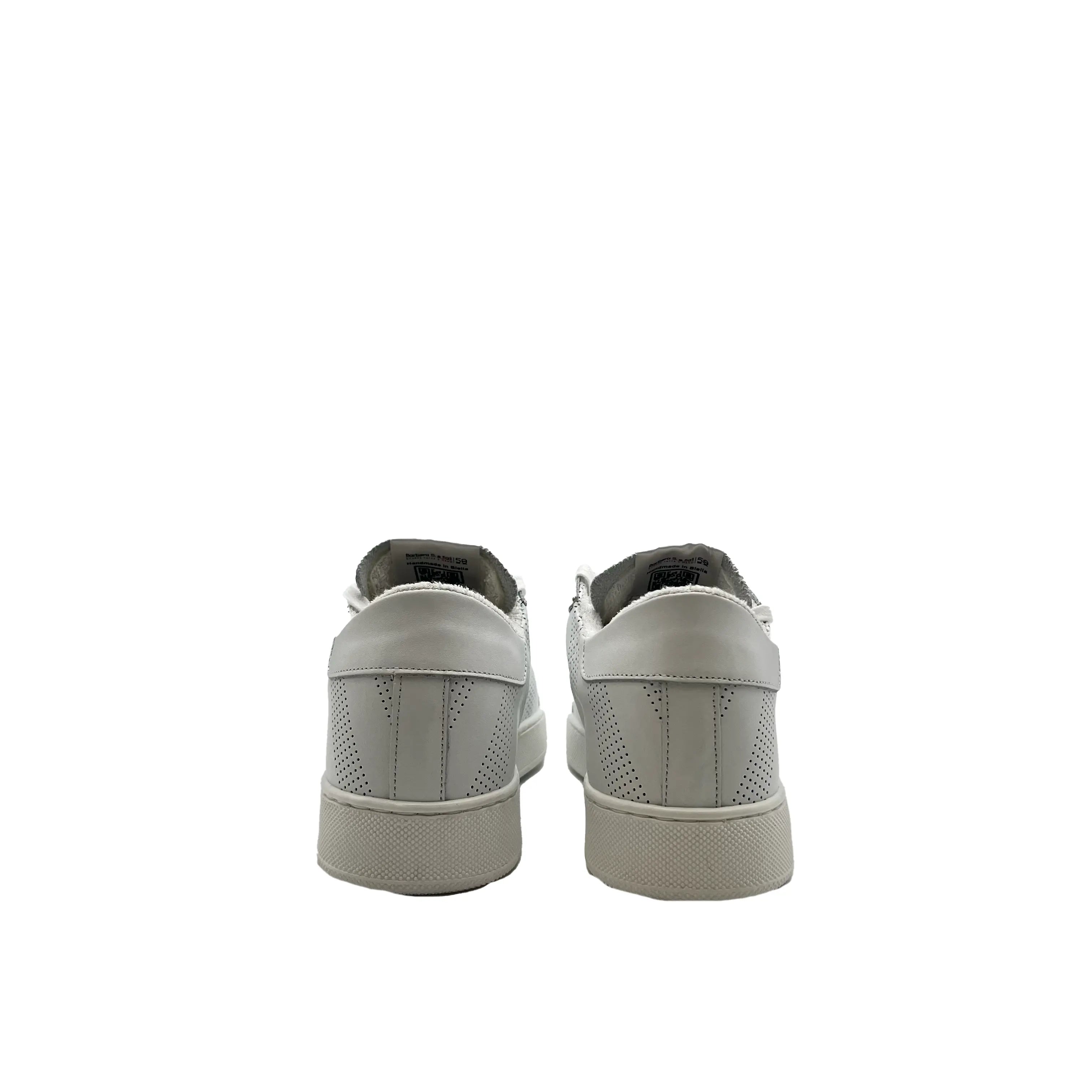 Sandro Barbera HEVO2 sneakers uomo pelle bianca microforata