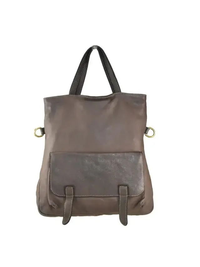 Sandro Barbera BASZ53 zaino pelle lavata moro tracolla 32x37