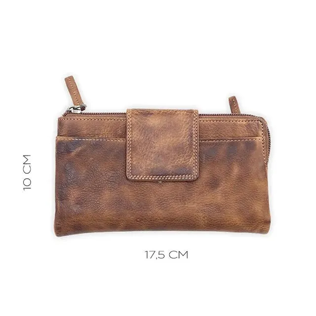 Sandro Barbera Portafogli Donna Taupe Stone Wax Pelle