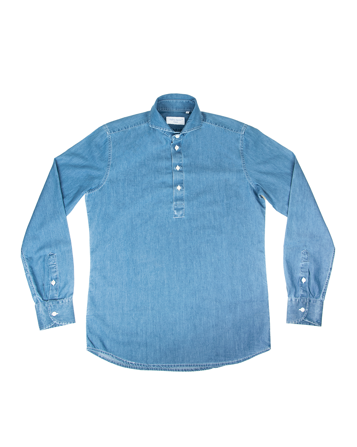 Stefano Bemer SV6022 Polo Denim Uomo Taglia M Lavaggio Chiaro