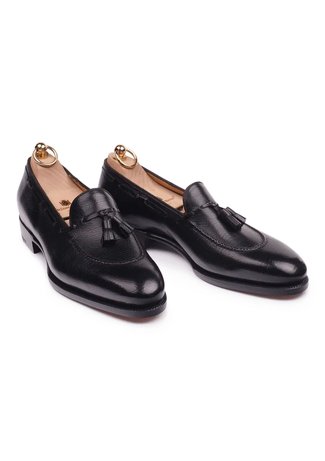 Stefano Bemer Loafers C1327 mocassini neri nappine pelle