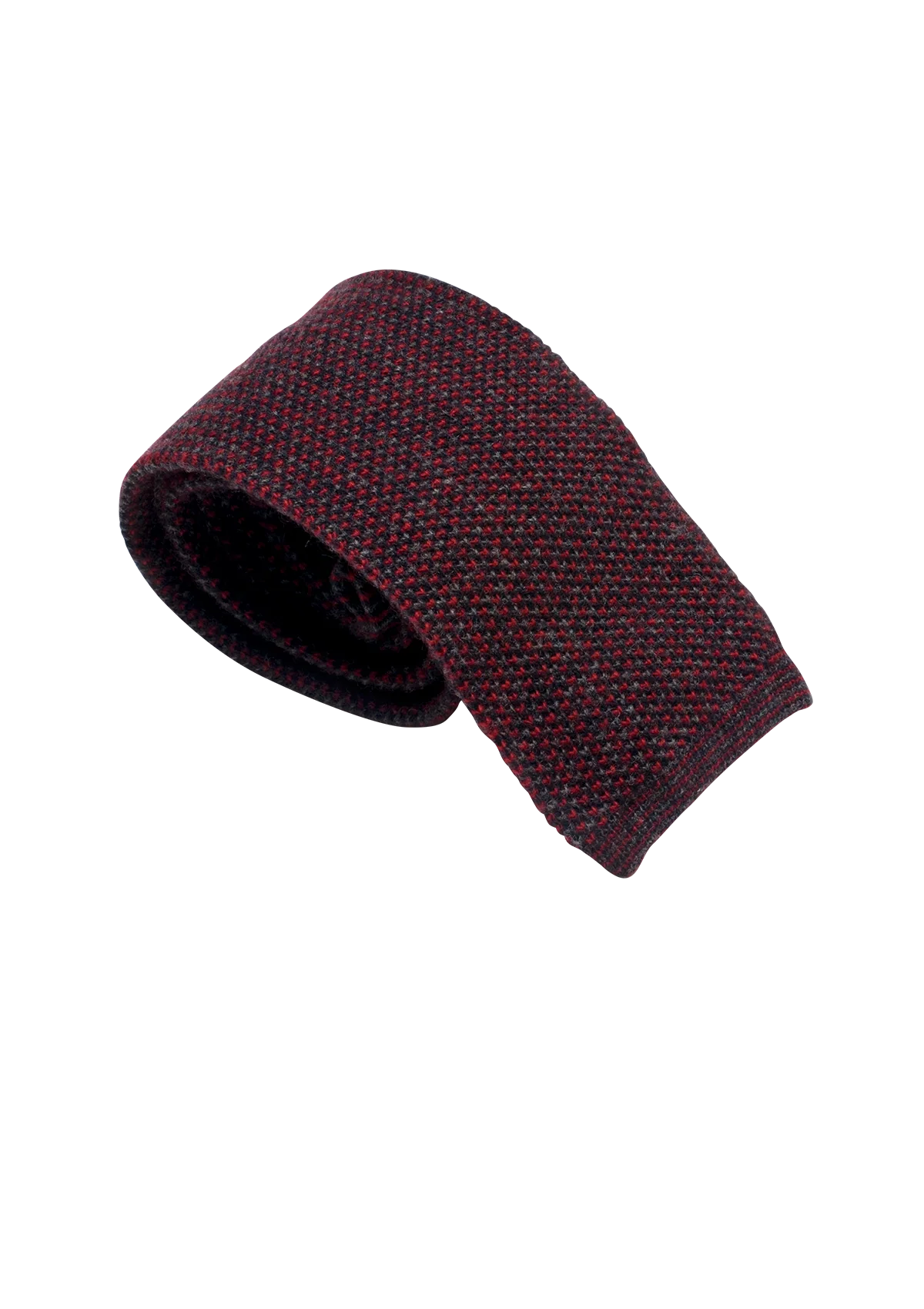 Stefano Bemer Ties Cravatta Uomo Lana Grigia Rossa 8cm