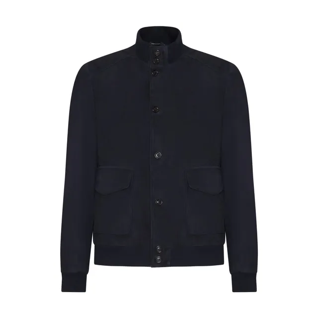F.lli Rossetti Giubbino Bomber Uomo Blu Marine Suede
