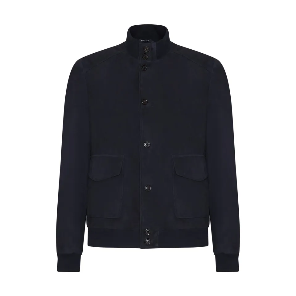 F.lli Rossetti Giubbino Bomber Uomo Blu Marine Suede