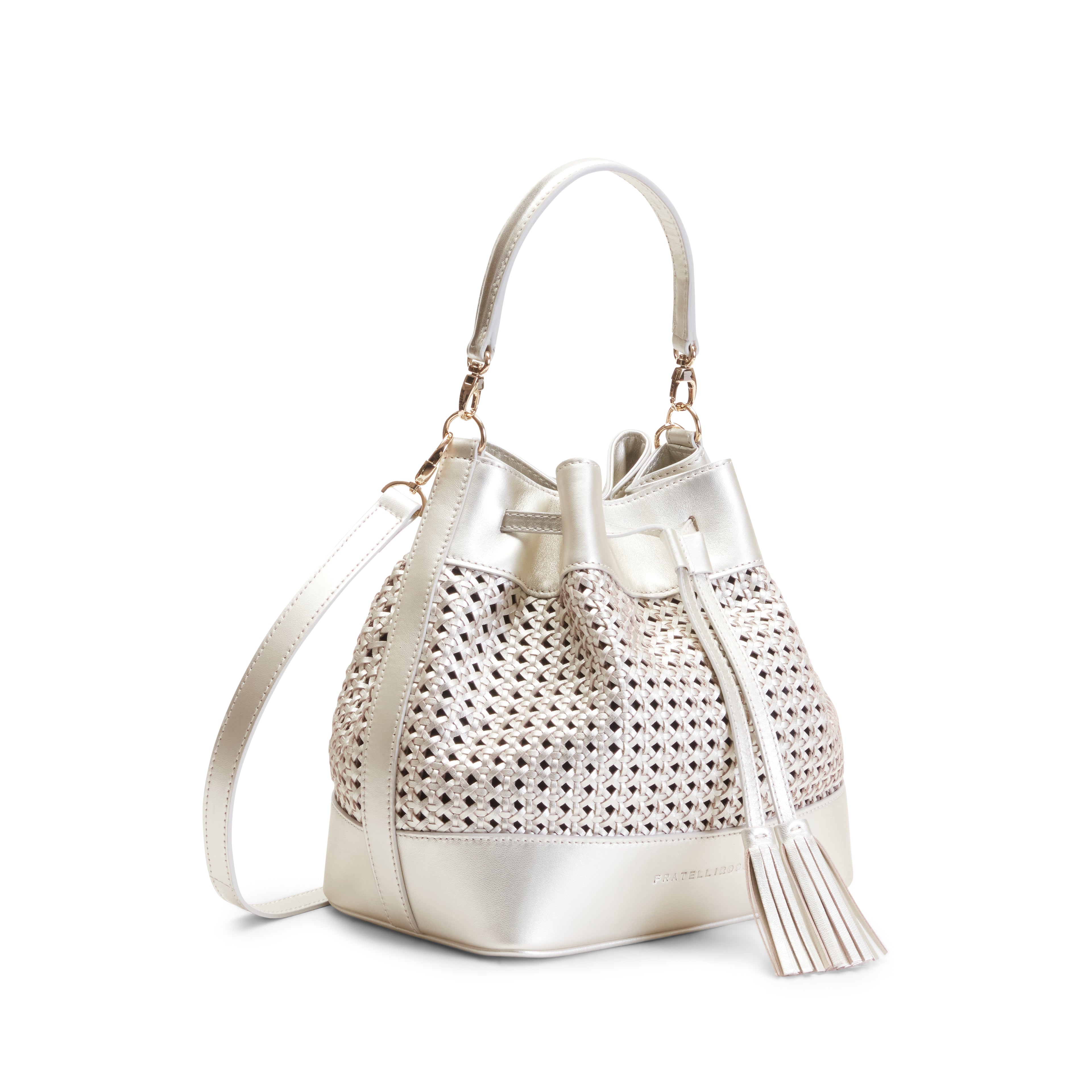 F.lli Rossetti Bucket Bag donna sabbia intrecciata