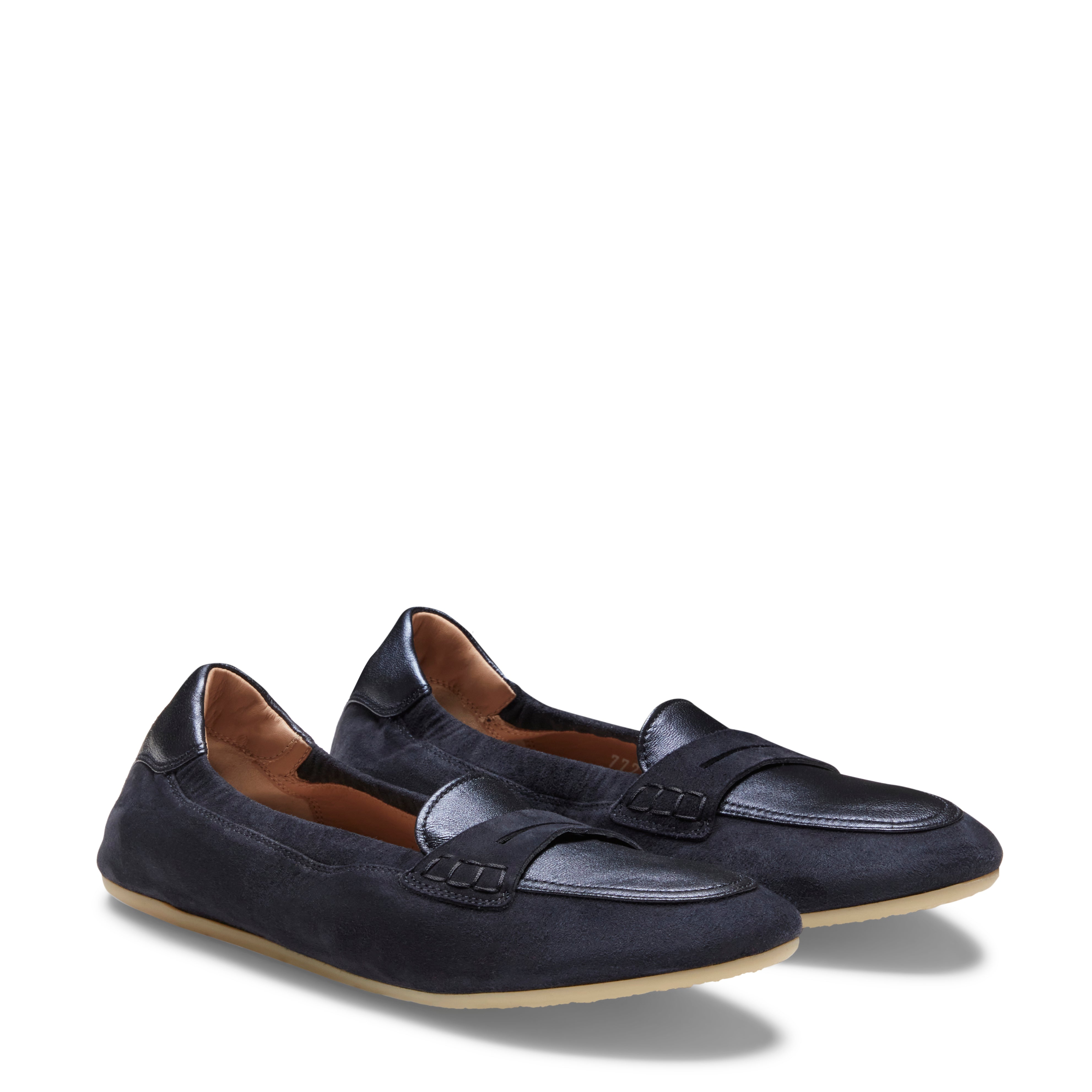 F.lli Rossetti 77225 mocassino slim flat suede blu navy
