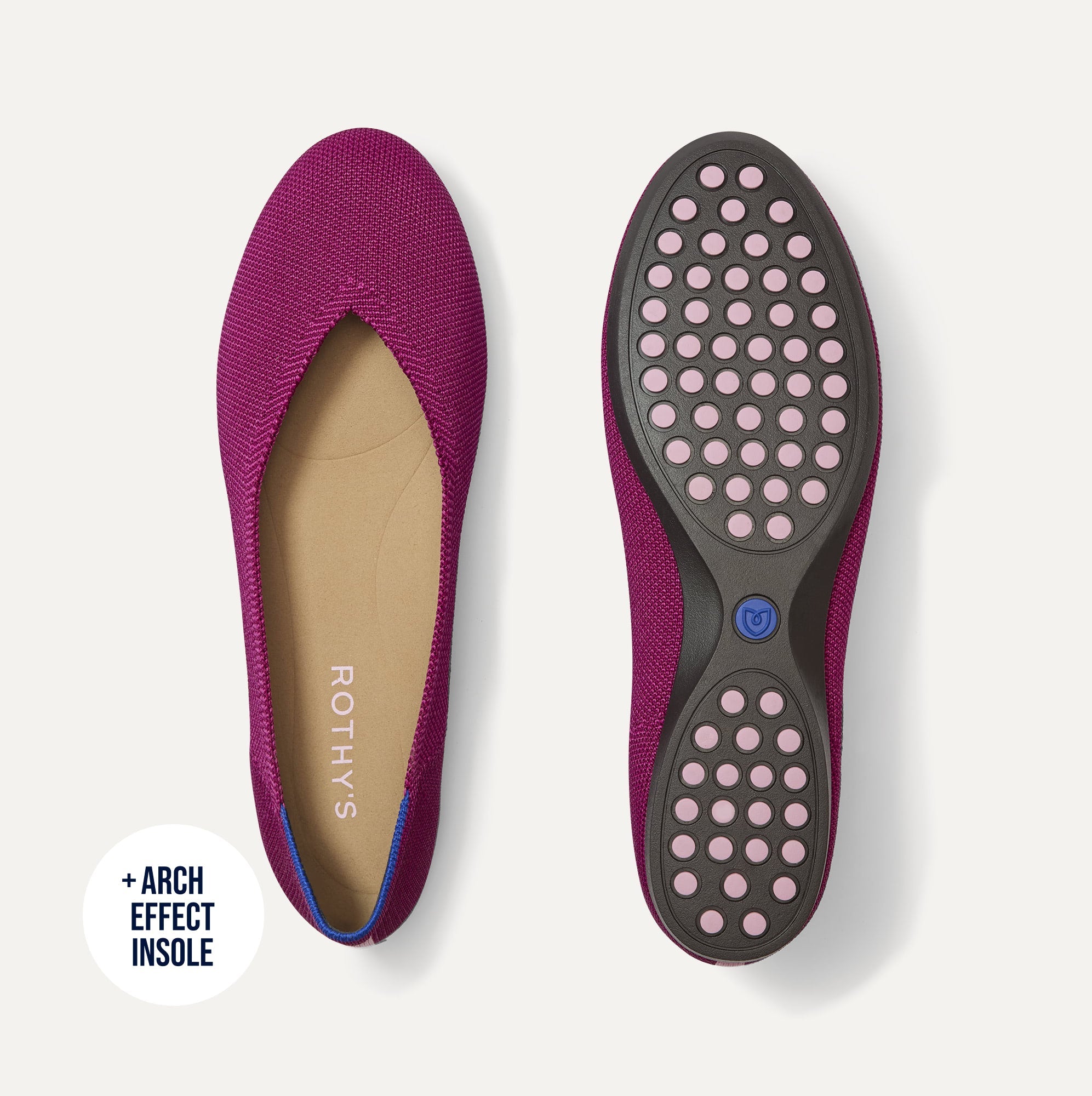 Rothy's The Daily Flat ballerine Wild Berry rosa knit