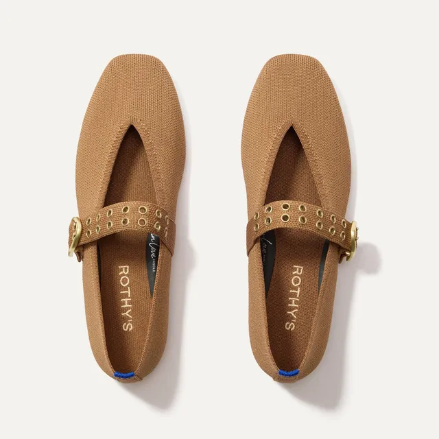 Rothy's Flats The Max Buckle Mary Jane ballerine Java Chip punta quadra