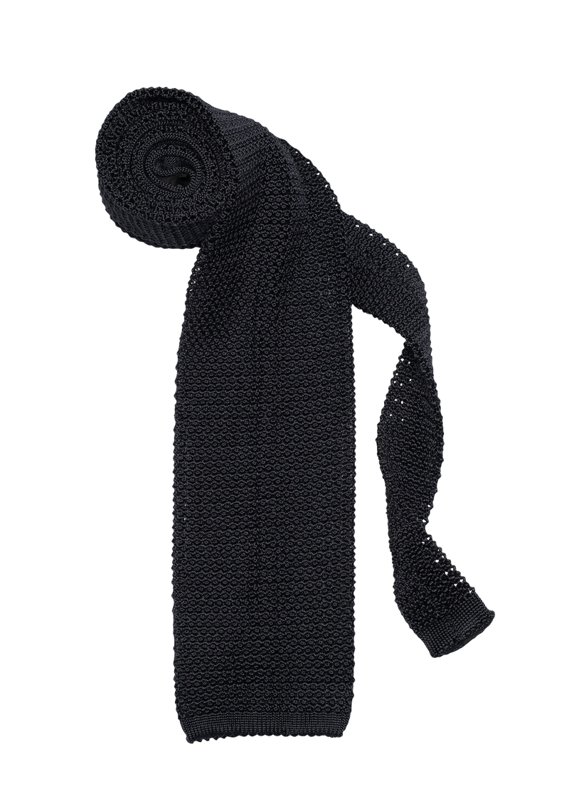 Stefano Bemer Maglia Cravatta Seta Grigio Carbone 8 cm