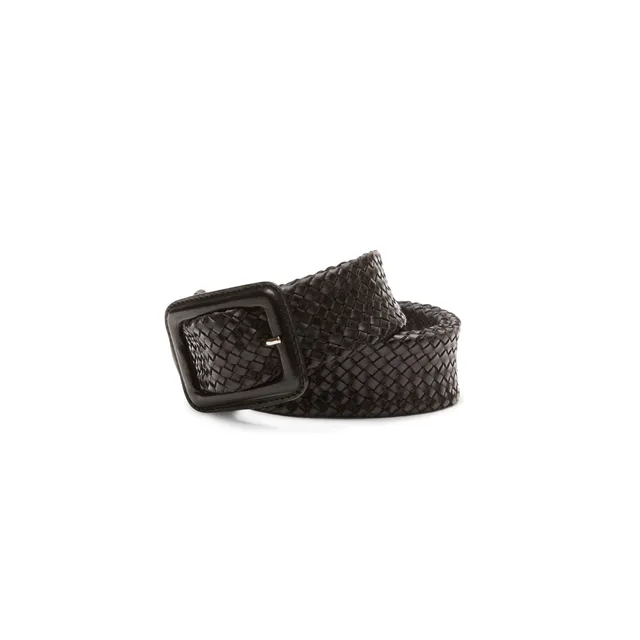 F.lli Rossetti cintura donna pelle intrecciata nera 3 cm