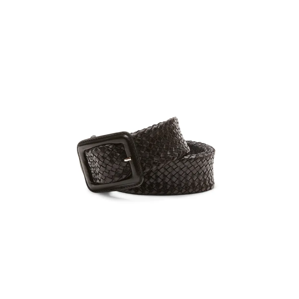 F.lli Rossetti cintura donna pelle intrecciata nera 3 cm