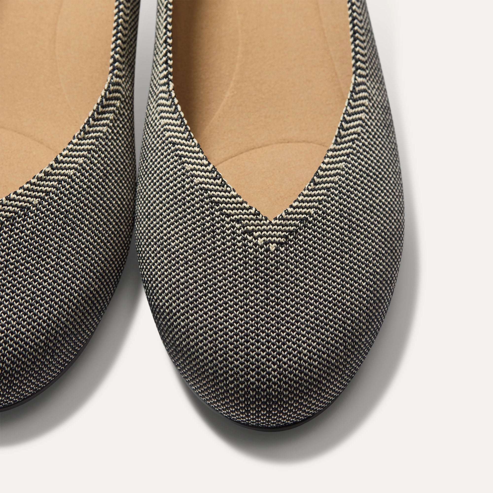 Rothy's The Daily Flat ballerine Salt Air nero beige knit