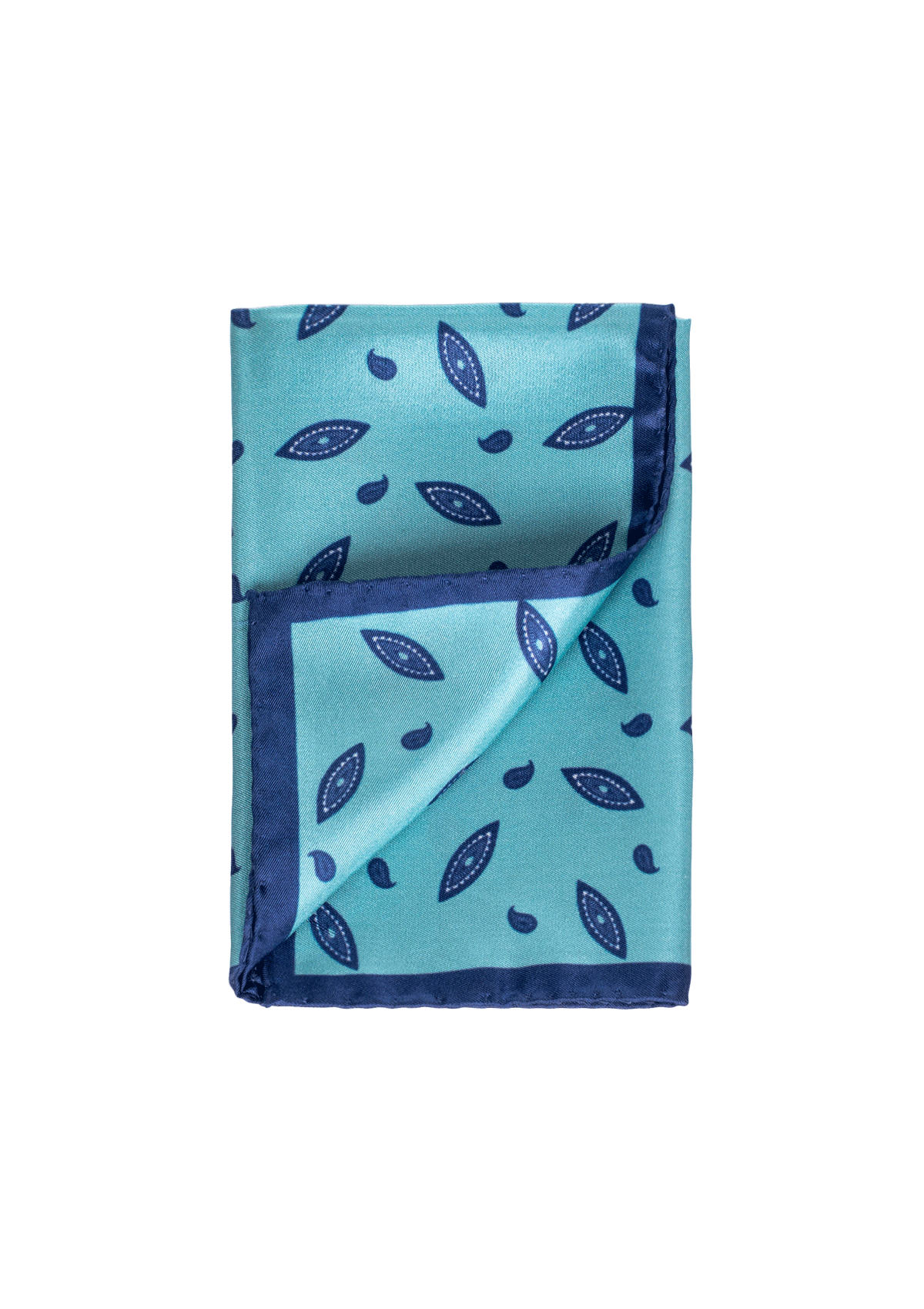 Stefano Bemer Pocket Squares SV5004/A pochette seta foglie blu