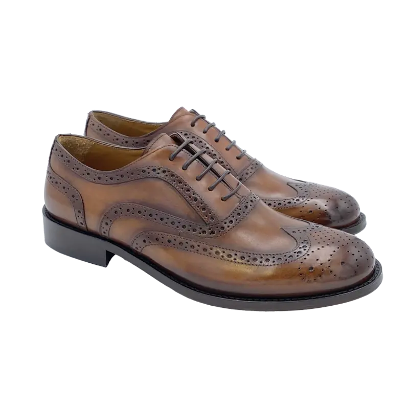 Sandro Barbera 44205 Oxford Uomo Marrone tinta a mano brogue