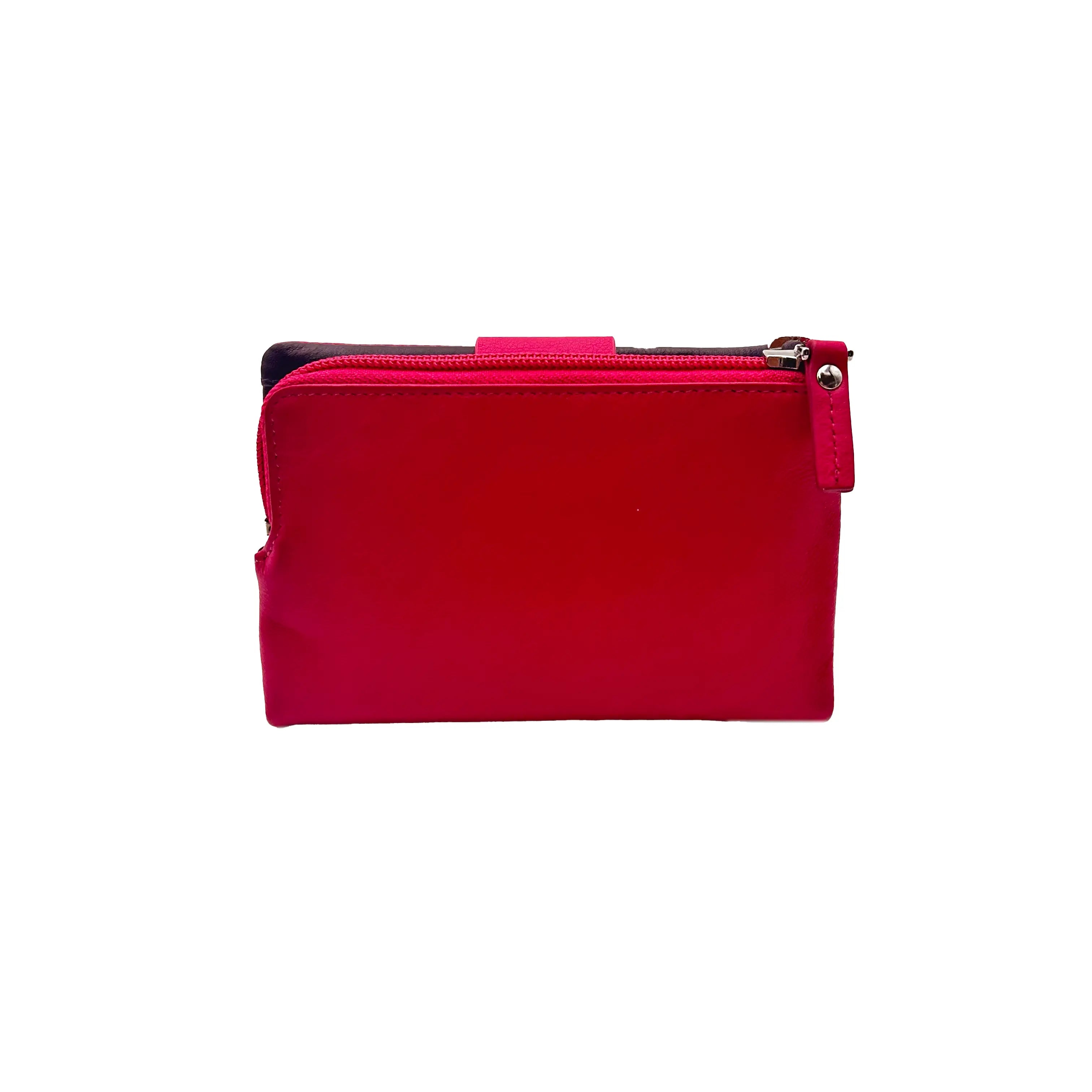 Sandro Barbera 6046 Portafoglio Donna Rosso Blu Pelle