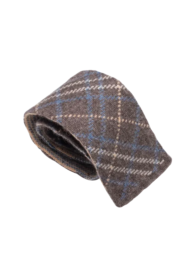 Stefano Bemer Ties Pattern 6 cravatta lana grigio azzurro
