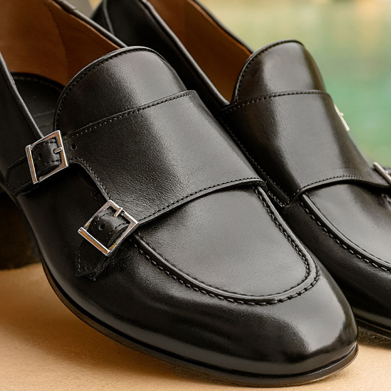 Dellovo Marechiaro Monk Strap Uomo Azzurro Fibbia