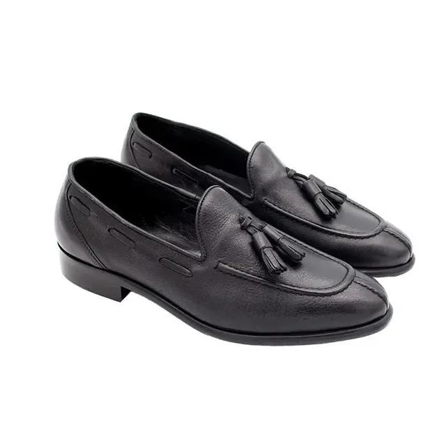 Sandro Barbera 5786 mocassino nappine nero fondo cuoio