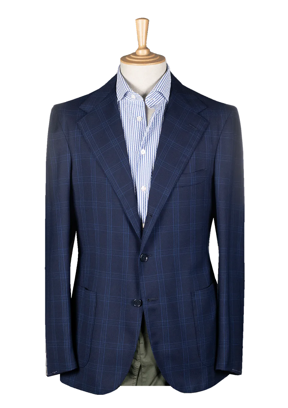 Stefano Bemer Unstructured giacca lana quadri blu 52