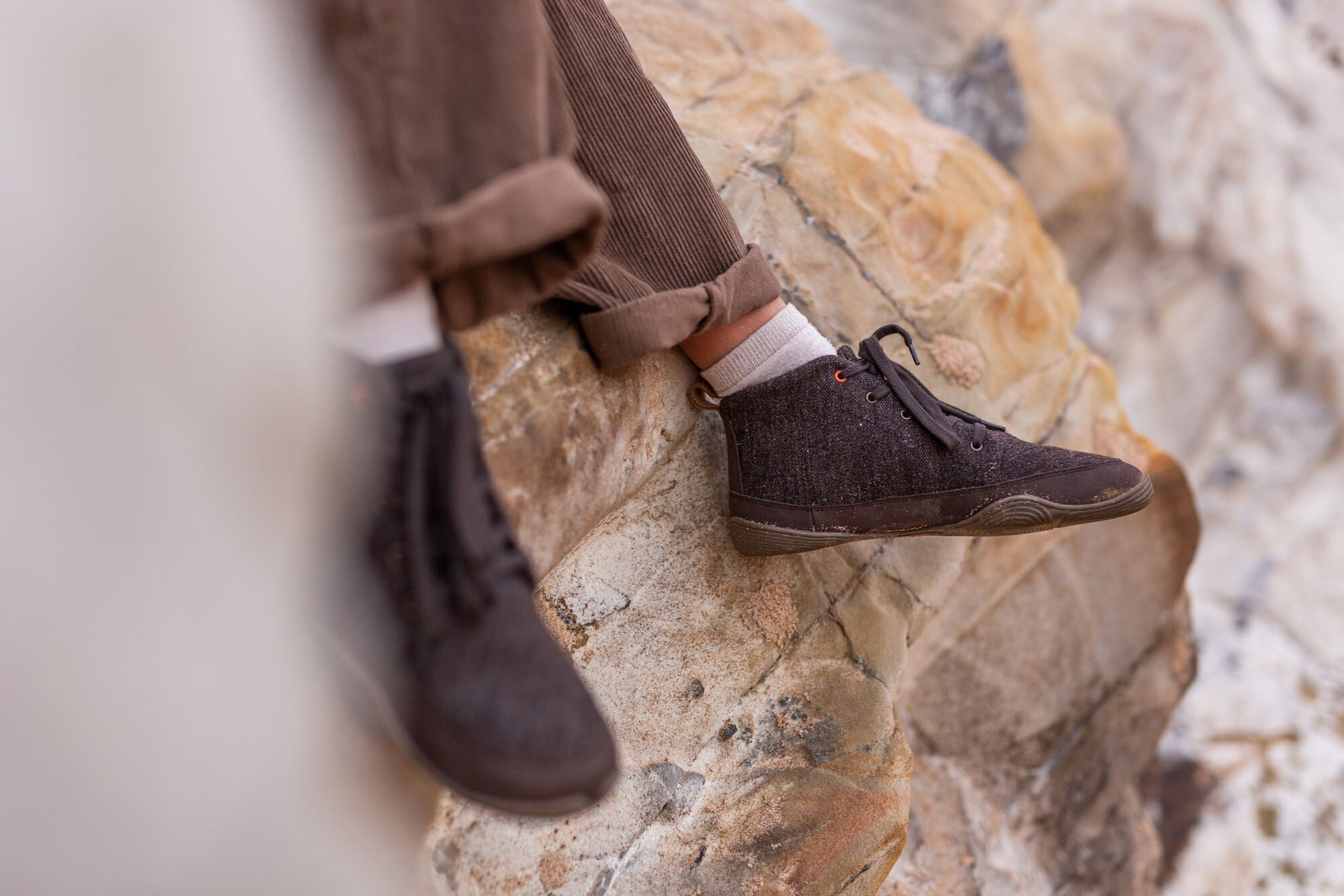 Wildling Marron Brun scarpe alte lana marrone calde