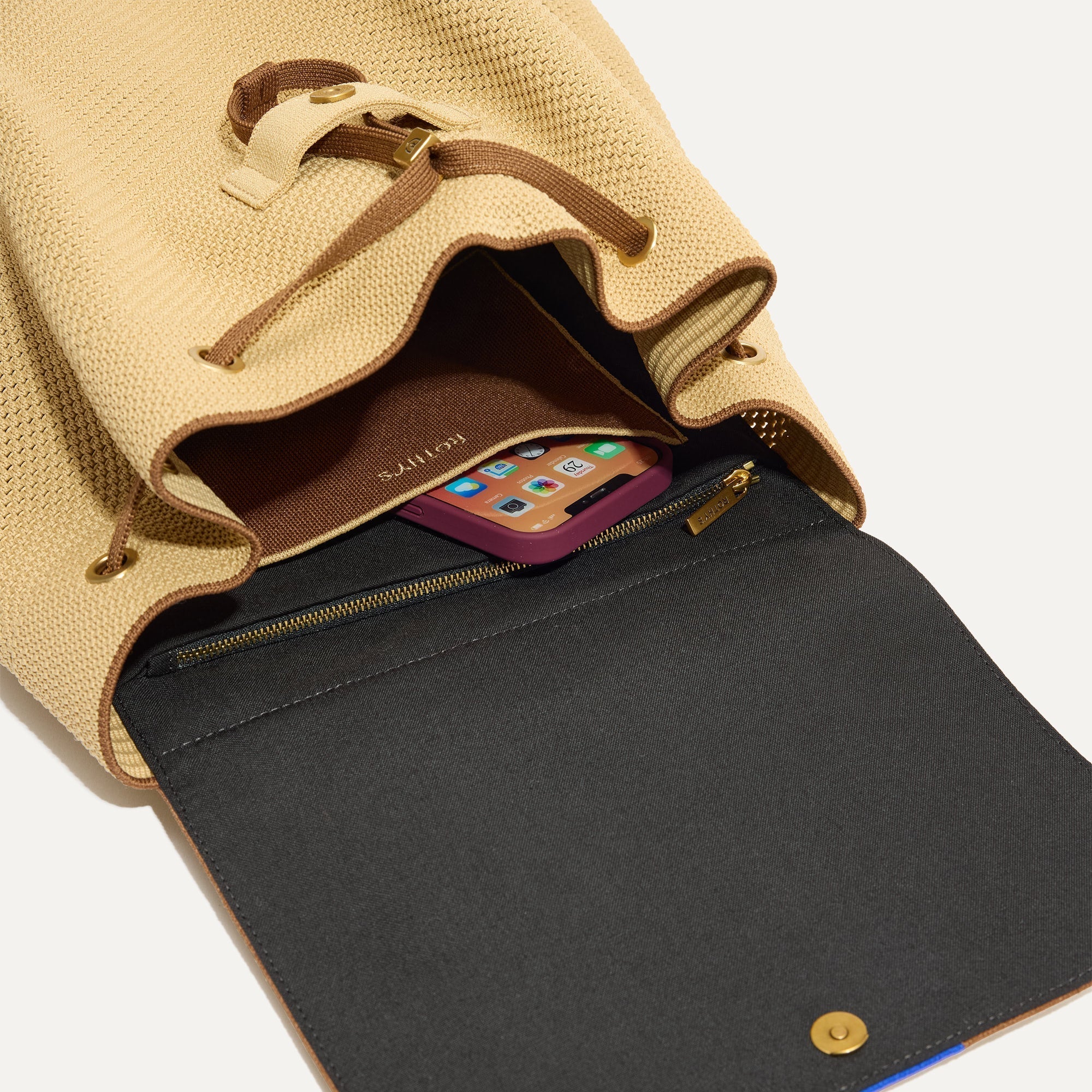 Rothy's The Cinch Backpack zaino Brown Butter traforato