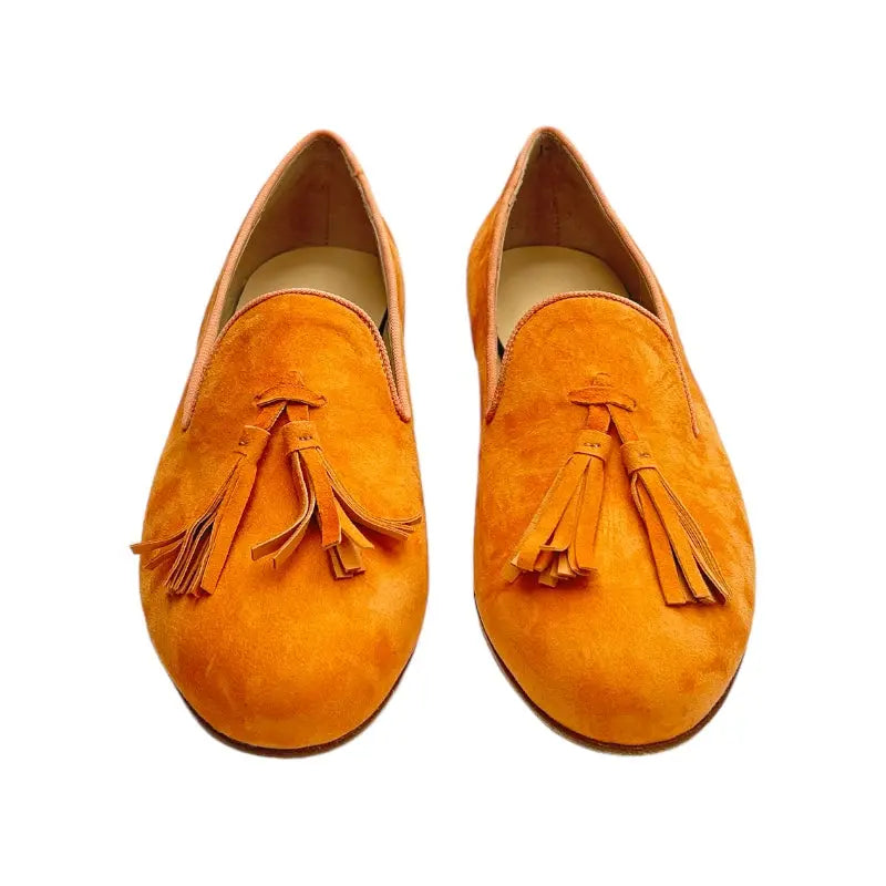 Sandro Barbera & Figli AC24 mocassino donna arancio pelle tacco 20