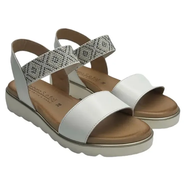 Sandro Barbera & Figli 1055 sandalo donna bianco pelle