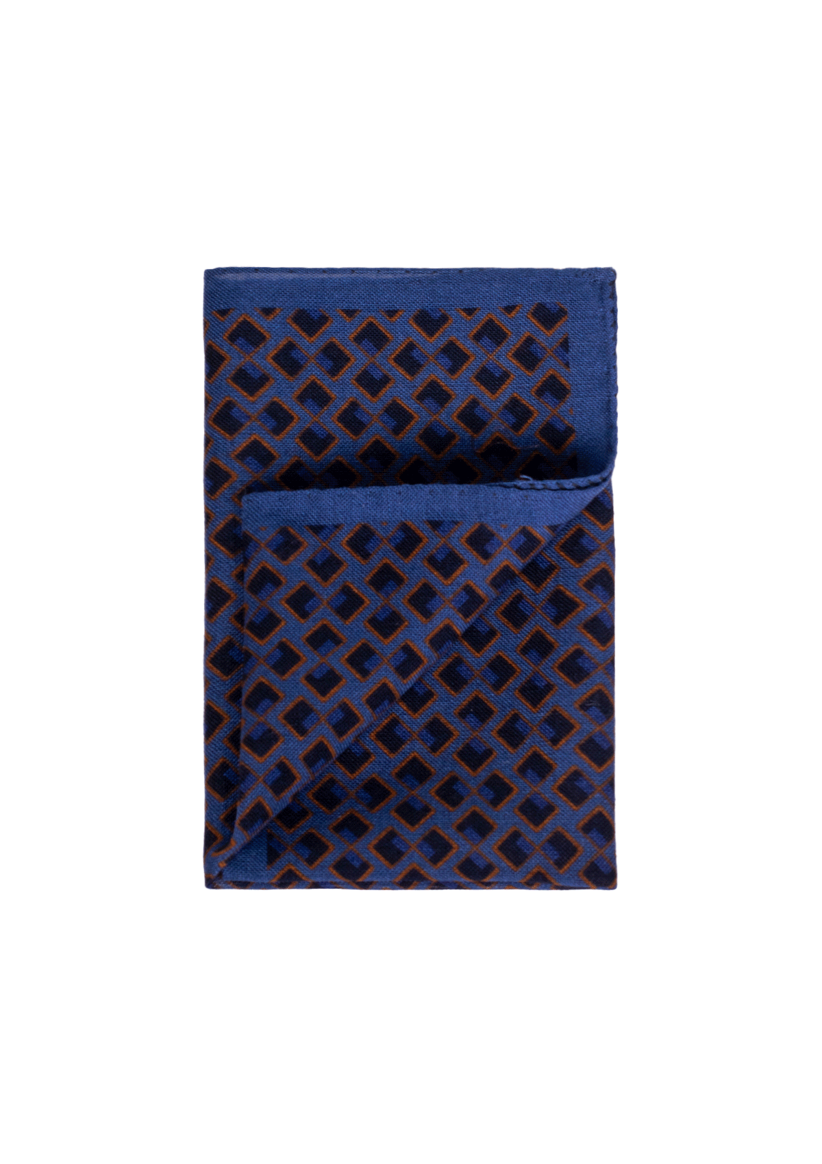 Stefano Bemer Pocket Squares SV5004/A pochette lana rombi marrone blu
