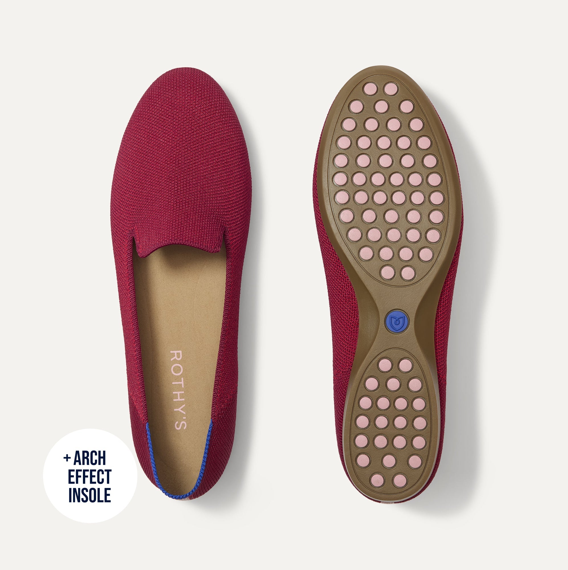 Rothy's The Daily Loafer mocassini Red Rose maglia rosa