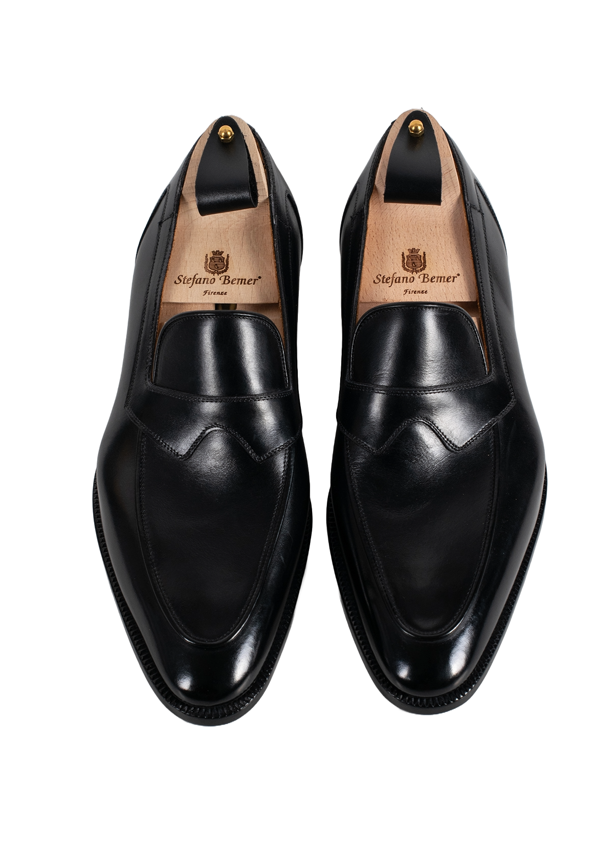 Stefano Bemer C1350 Mocassini Pelle Neri Box Calf Classici
