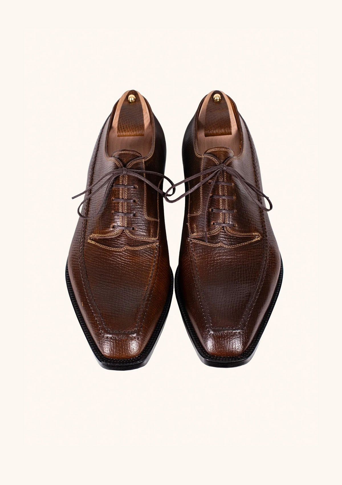 Stefano Bemer Derbies T4250 scarpe marroni horsefront