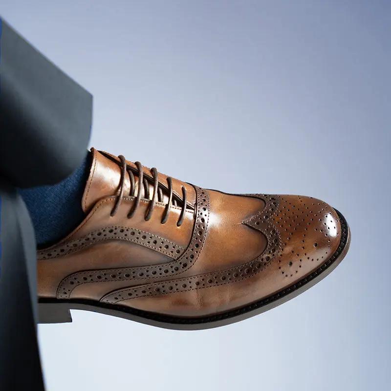 Sandro Barbera 44205 Oxford Uomo Marrone tinta a mano brogue