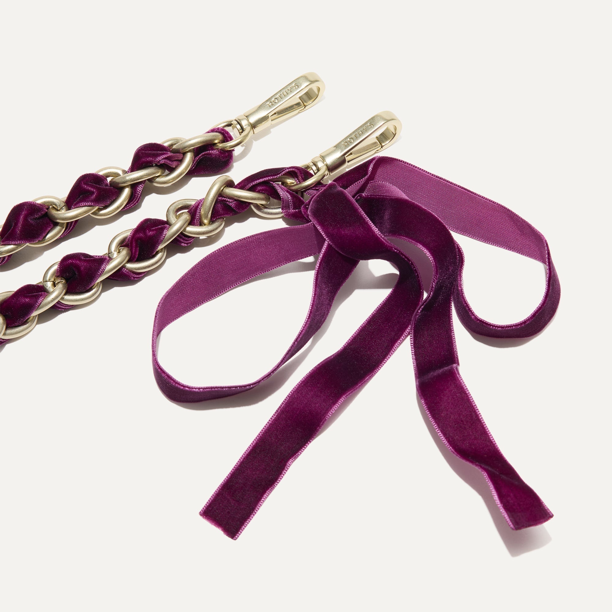 Rothy's The Shoulder Strap tracolla catena viola velluto 45 cm