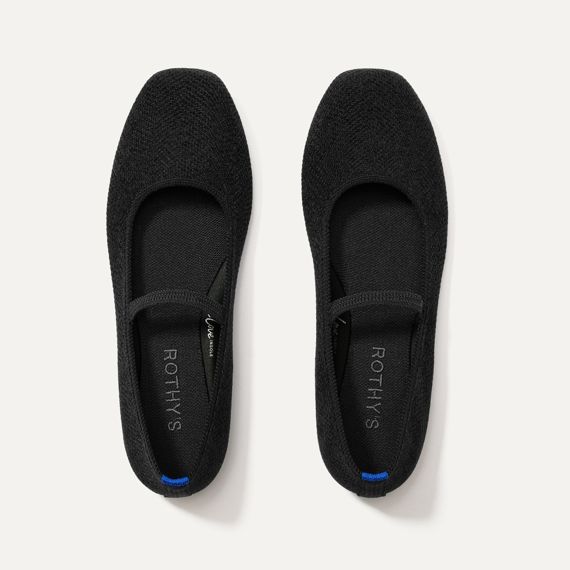 Rothy's The Max Square Mary Jane ballerine ReVelvet Black