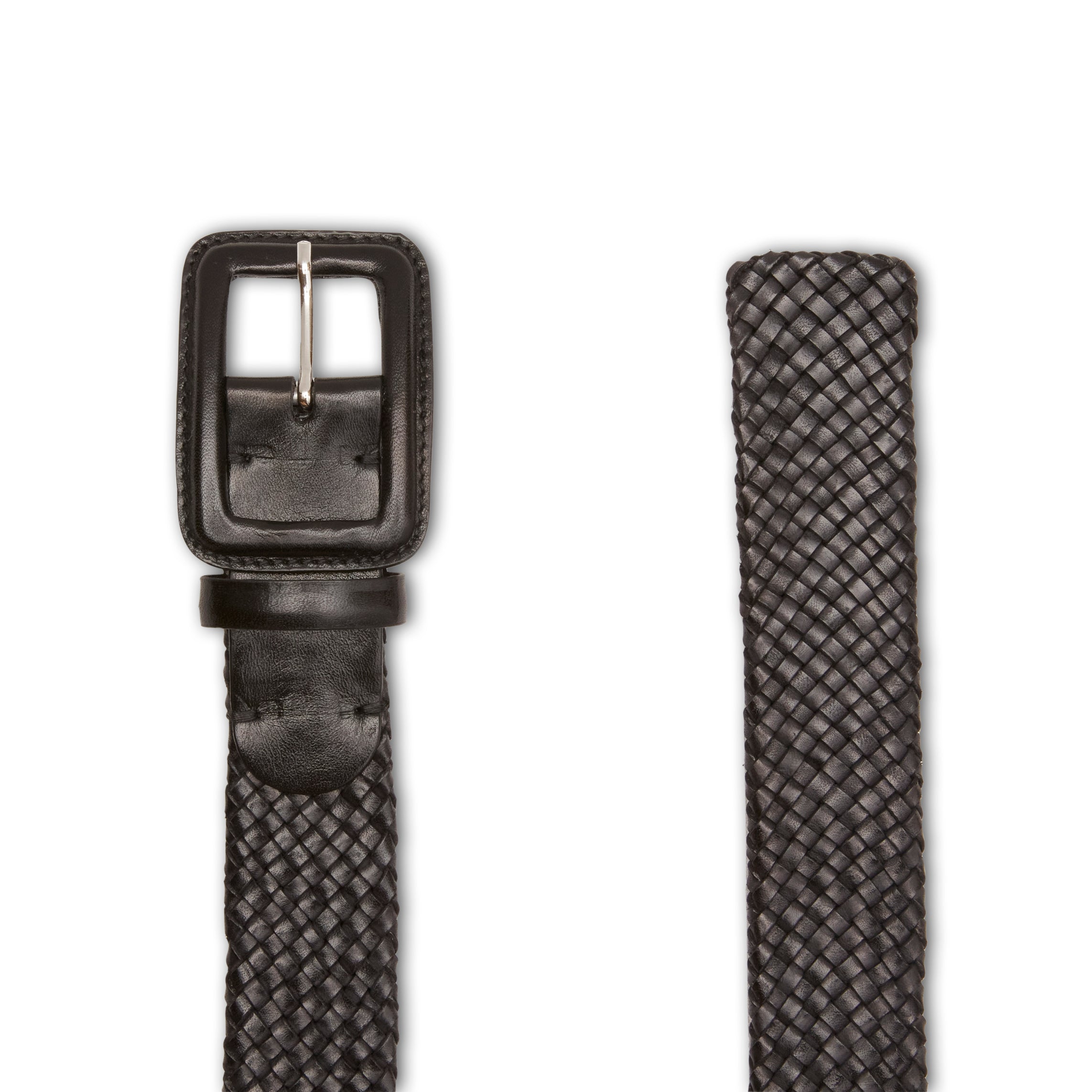 F.lli Rossetti cintura donna pelle intrecciata nera 3 cm